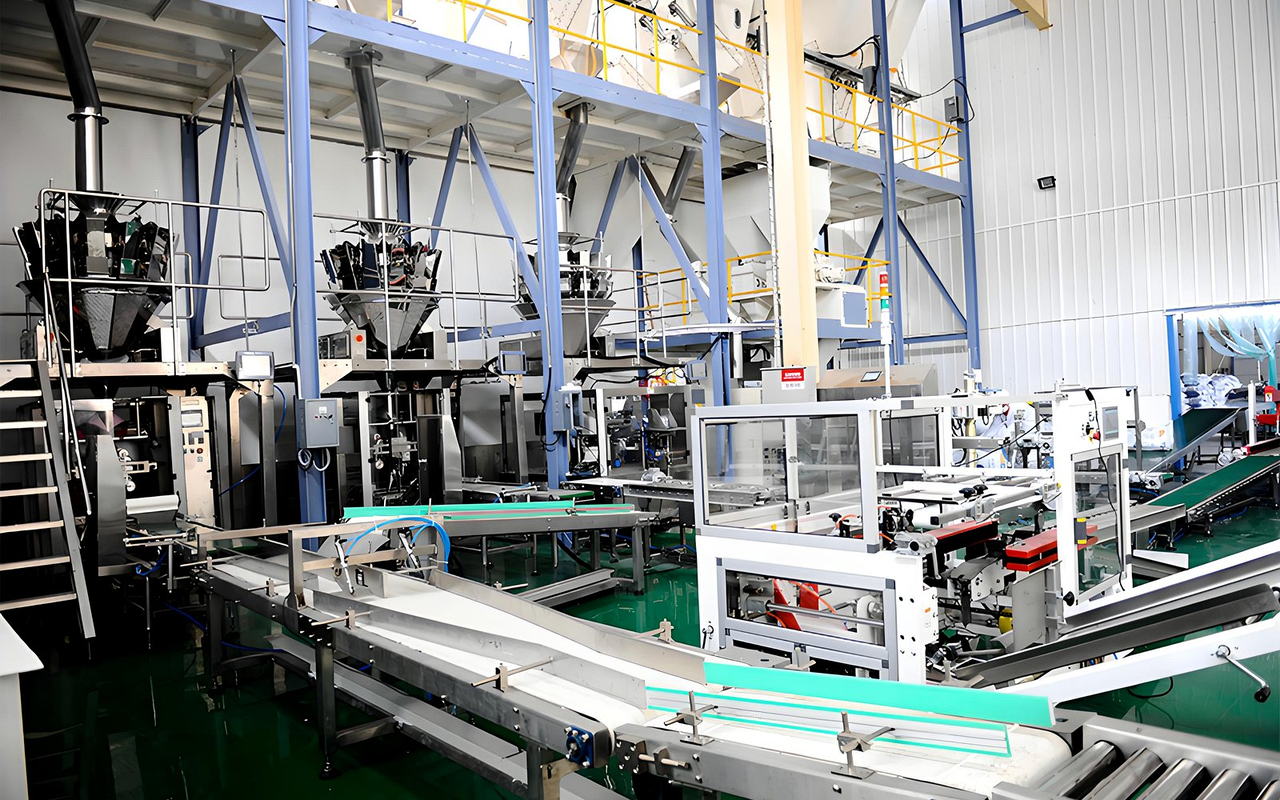 Automated pet food production and packaging line