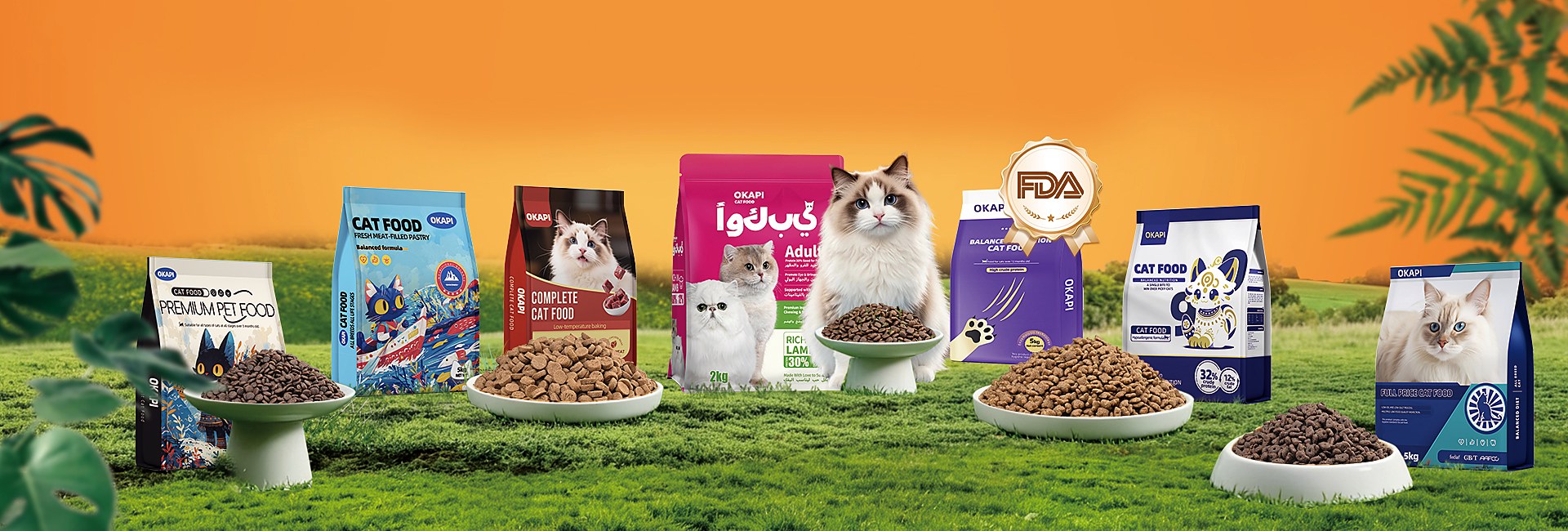 Private label cat food product display for OEM manufacturing