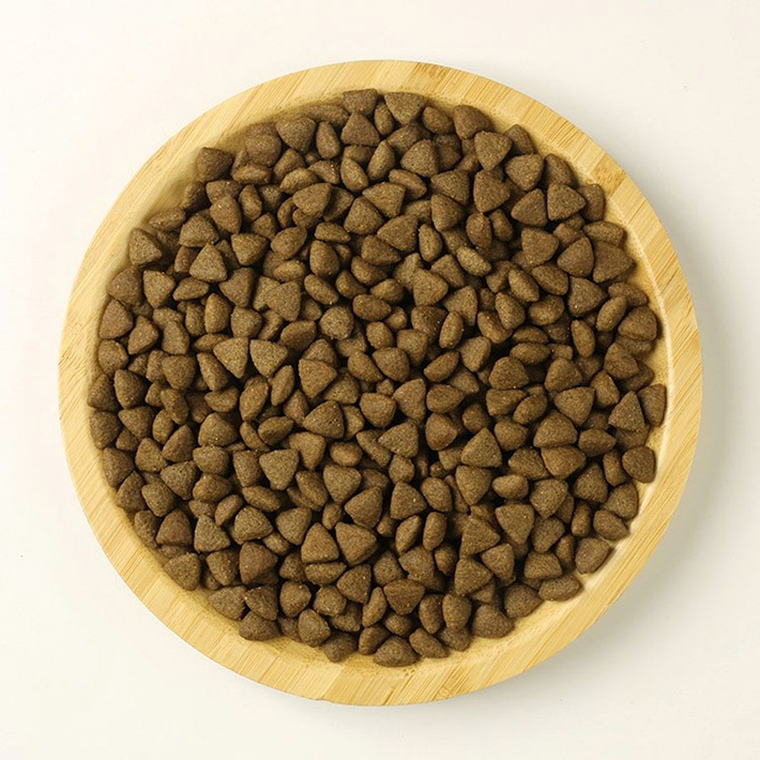 Triangle kibble texture sample for private label pet food